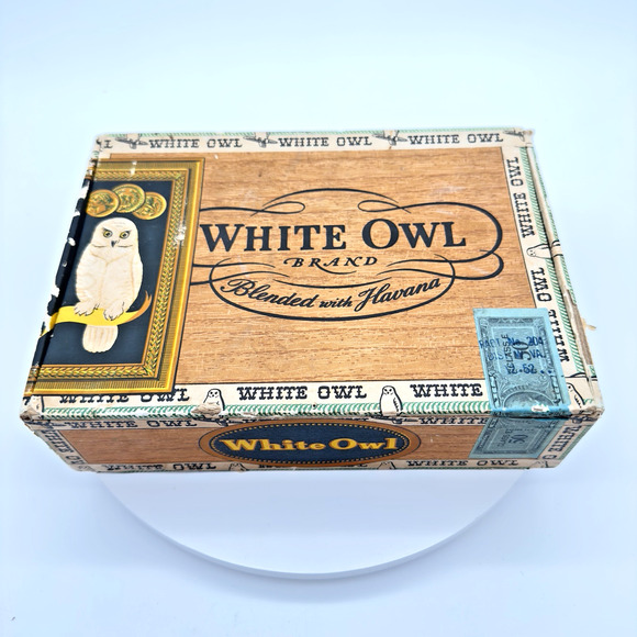 Vintage WHITE OWL Cigar Box Invincible 10 Cents Factory Number 204 Empty Prop - Picture 2 of 16
